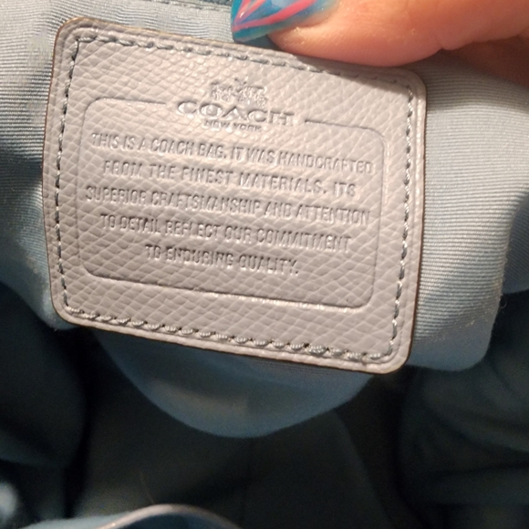 Coach baby blue large diaper bag or weekender travel bag tons of pockets! - Picture 6 of 11